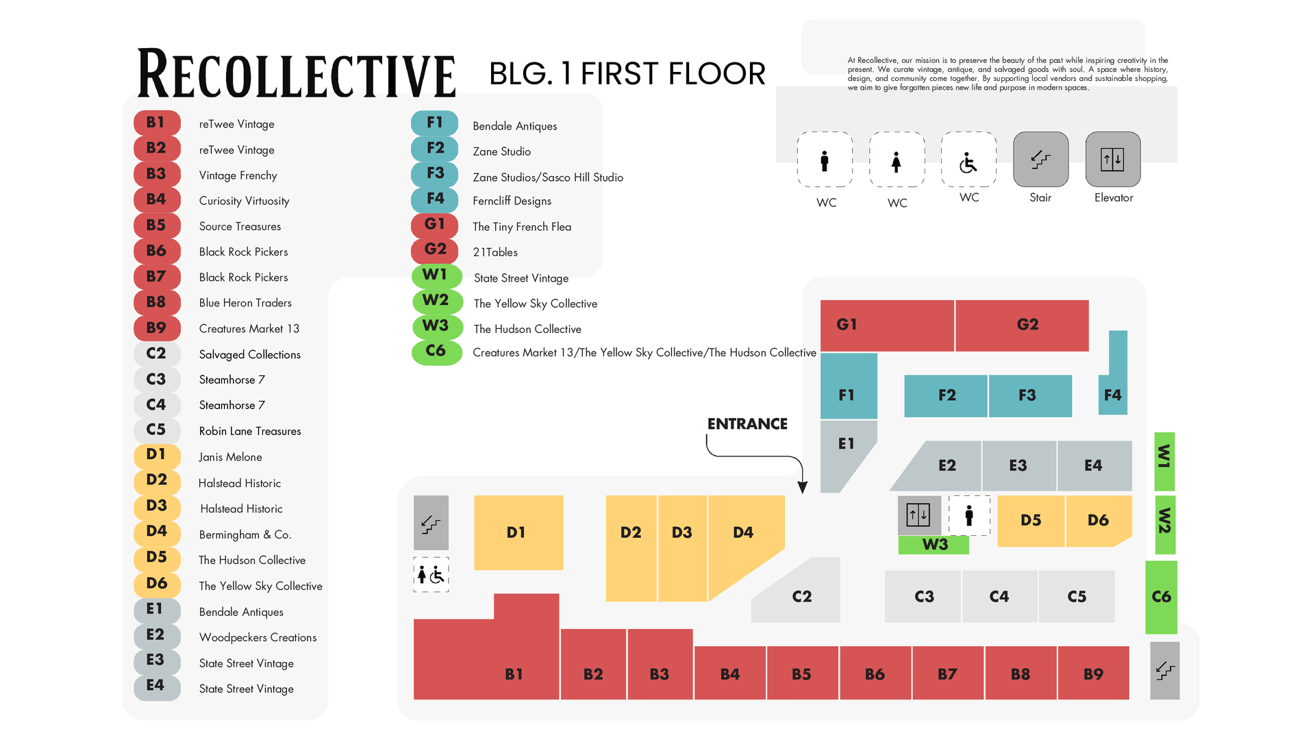 Recollective building 1 first floor map